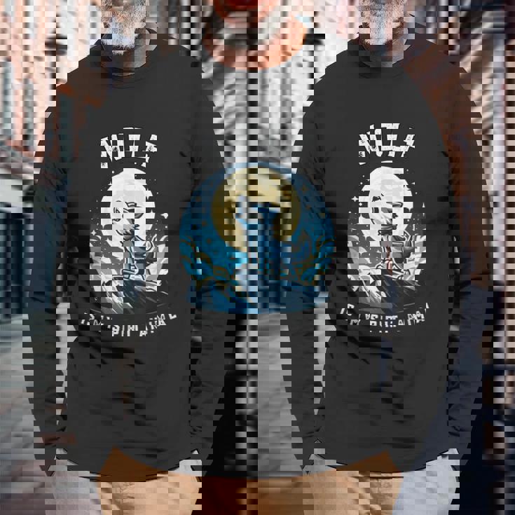 オオカミは私の精神 野生動物ファンのためのアニマル服 長袖Tシャツ 高齢者への贈り物