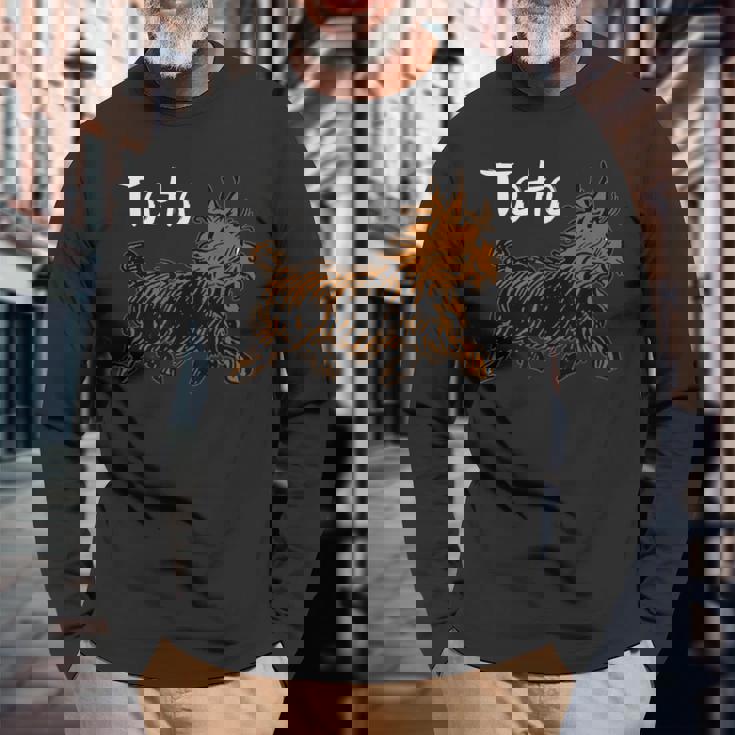 オズの魔法使いドッグシャツ アート-ドロシーの犬 Tototrutting 長袖Tシャツ 高齢者への贈り物