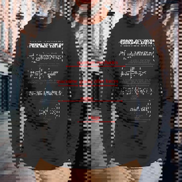 オタク標準模型方程式 物理学 数学科 先生 長袖tシャツ 長袖Tシャツ 高齢者への贈り物