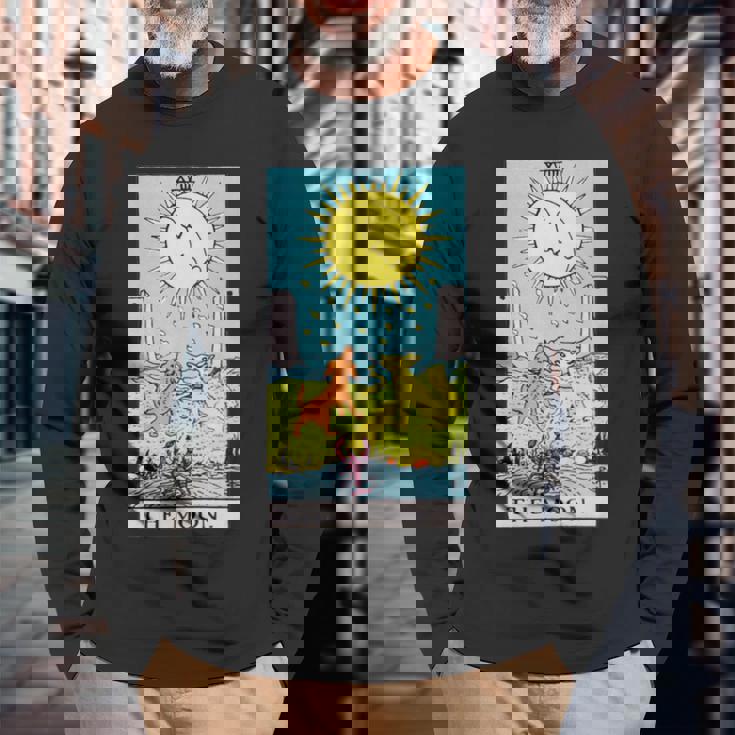 オリジナルのrider Waite Deckのムーンヴィンテージタロットカード。 長袖tシャツ 長袖Tシャツ 高齢者への贈り物