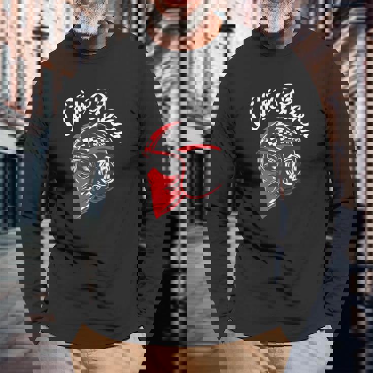 オートバイ カフェレーサー モータースポーツギフト 長袖tシャツ 長袖Tシャツ 高齢者への贈り物