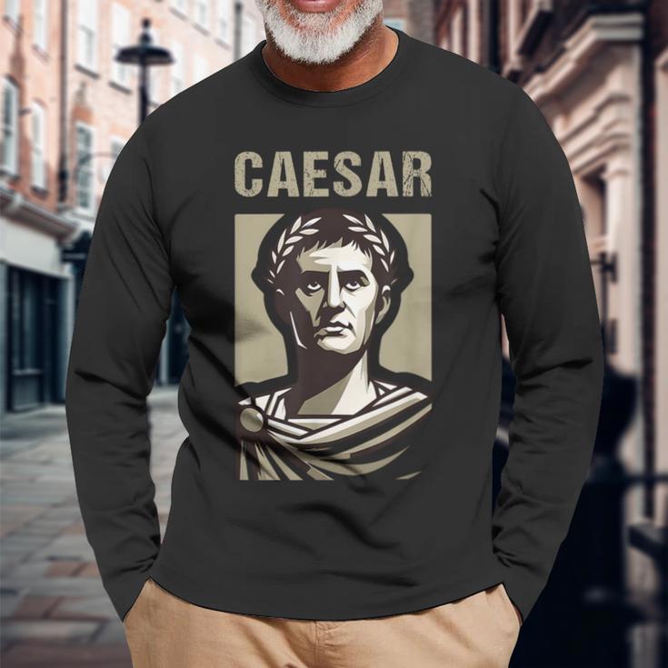 カエサル 古代ローマ ガイウス・ユリウス・カエサル ローマの歴史 長袖Tシャツ 高齢者への贈り物