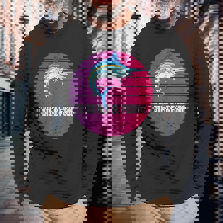 カジキ 水面から カジキバショウ バショウカジキ 深海釣り 長袖Tシャツ 高齢者への贈り物