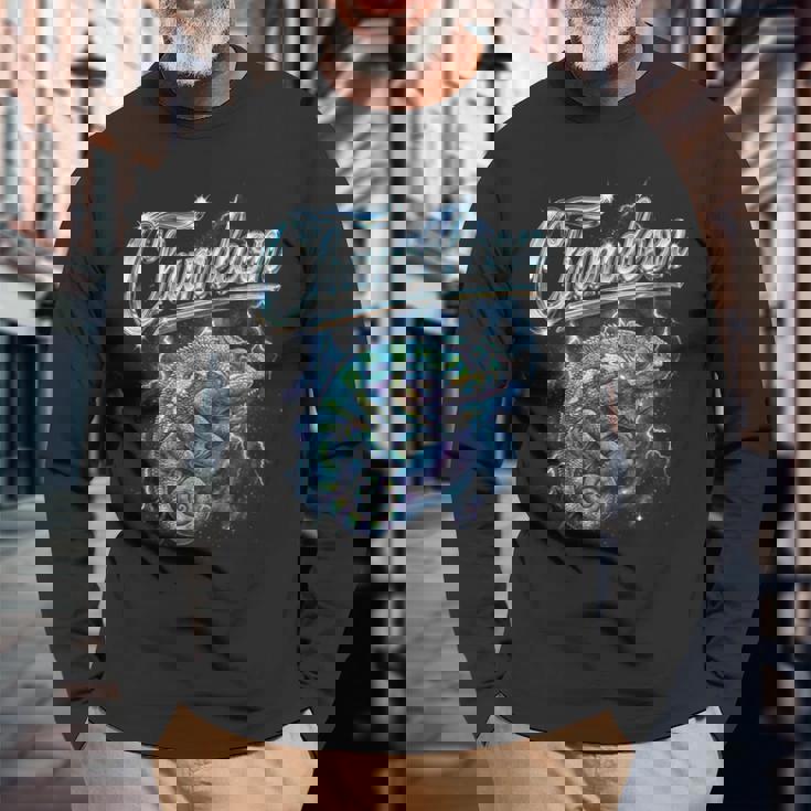 カメレオン ヴィンテージ 90年代 レトロ ファニー カメレオン 80年代 メンズ レディース 長袖Tシャツ 高齢者への贈り物