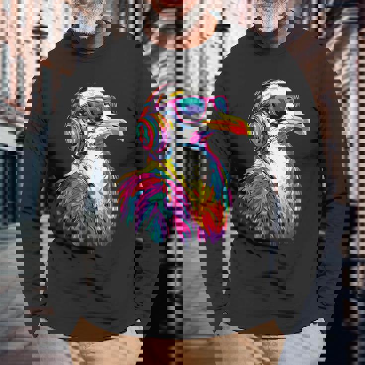 カモメ ビーチ 海 北海 バルト海 カモメ カモメ 長袖Tシャツ 高齢者への贈り物