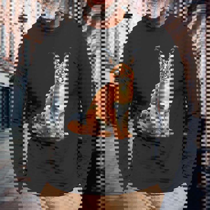 カラカルリンクス 長袖Tシャツ 高齢者への贈り物