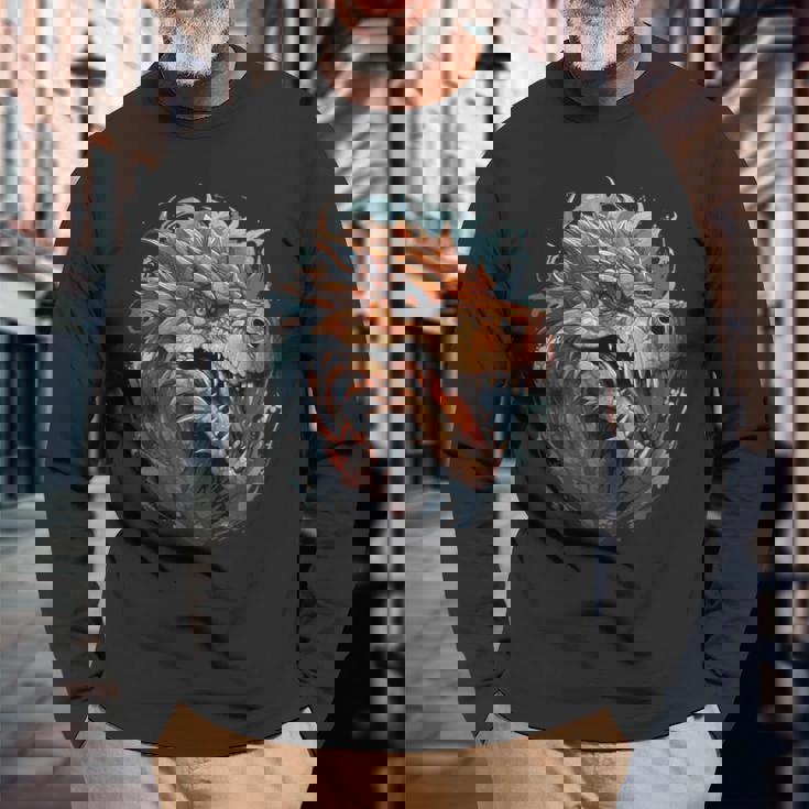 カラフルドラゴンi キッズドラゴン 長袖Tシャツ 高齢者への贈り物