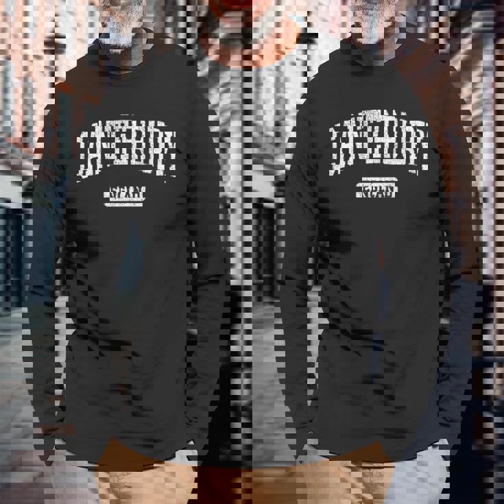 カンタベリー イングランド ヴィンテージ スポーツ デザイン 長袖tシャツ 長袖Tシャツ 高齢者への贈り物