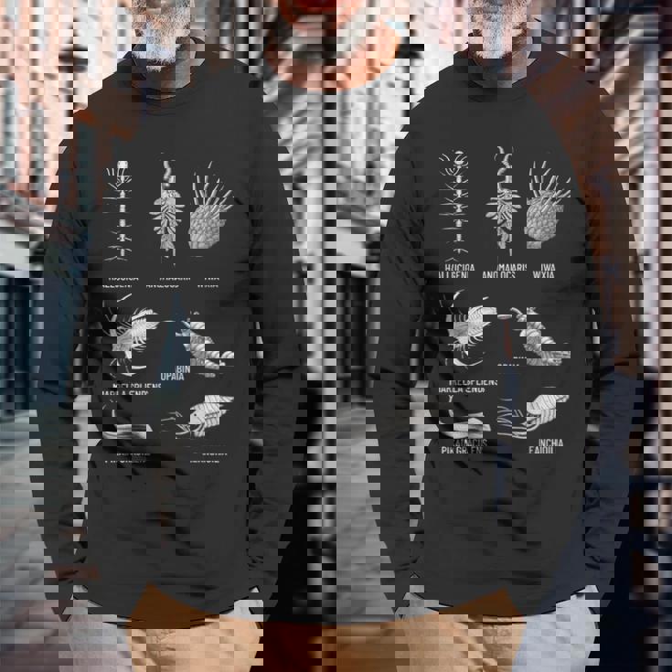 カンブリア紀 生き物 化石 古美術 進化 科学 恋人 長袖Tシャツ 高齢者への贈り物