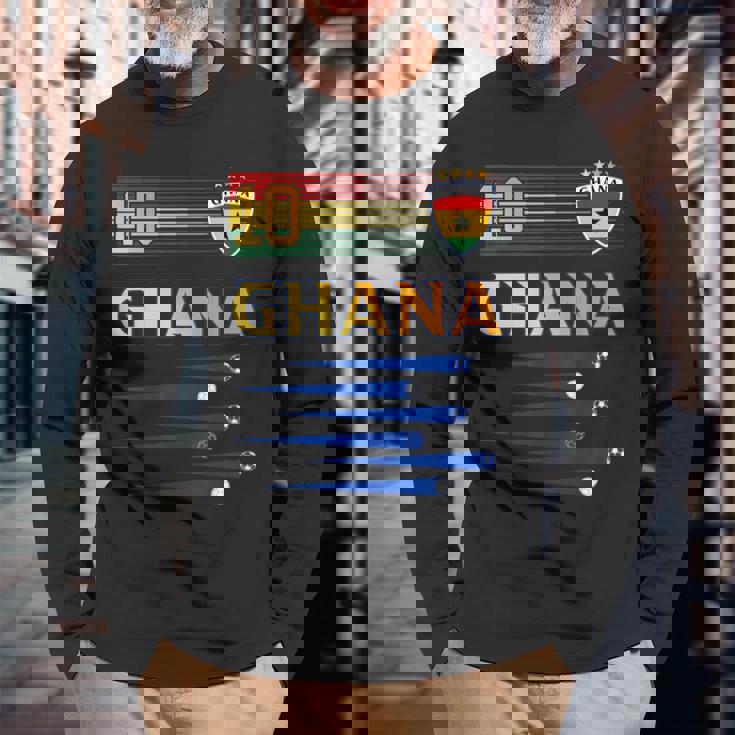 ガーナ サッカージャージ ガーナ国旗 サッカー愛好家 長袖Tシャツ 高齢者への贈り物