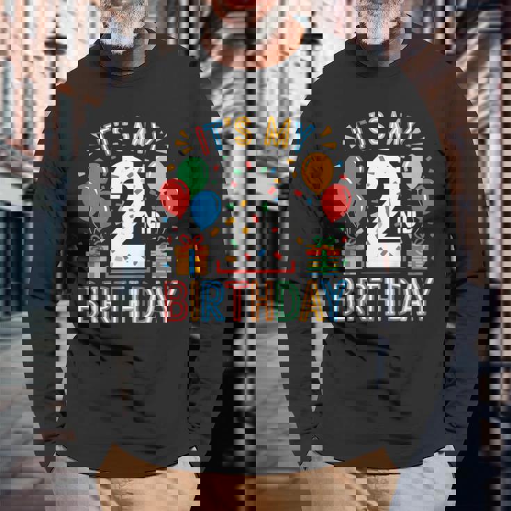 キッズ キッズ 2 歳の誕生日シャツ 男の子 幼児 2 人 2 歳の誕生日 長袖Tシャツ 高齢者への贈り物