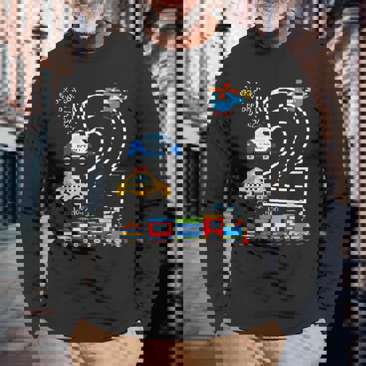 キッズトラック 電車 2歳の誕生日パーティー 幼児 2歳 誕生日 長袖Tシャツ 高齢者への贈り物