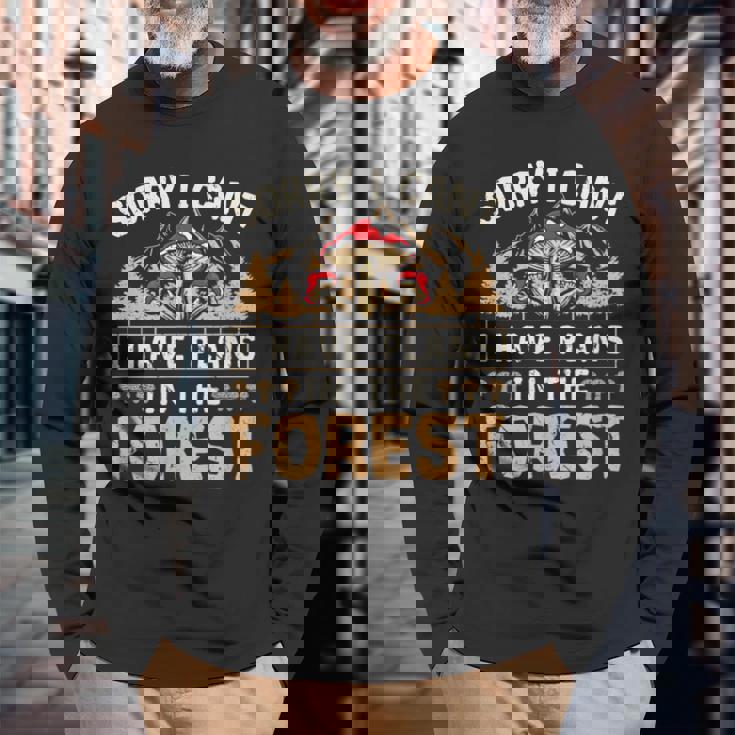 キノコ採集 面白いキノコ採り キノコ 長袖Tシャツ 高齢者への贈り物