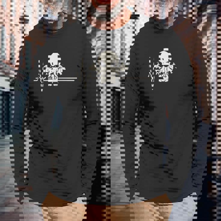 クトゥルフ ハートビート キュート コズミックホラー クトゥルフ 心電図 長袖Tシャツ 高齢者への贈り物