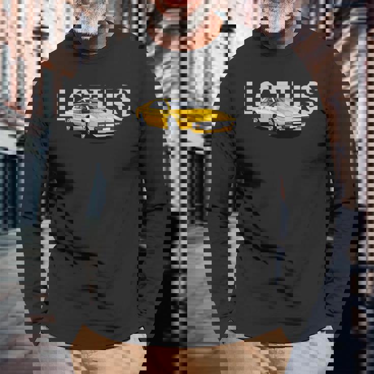 クラシック ブリティッシュ ロータス エスプリ スポーツカー 長袖tシャツ 長袖Tシャツ 高齢者への贈り物