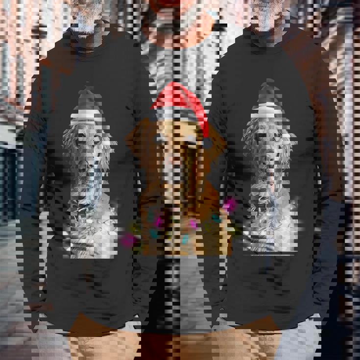 クリスマス ゴールデンレトリバー クリスマス ドッグツリー サンタハット リトリーバー 長袖tシャツ 長袖Tシャツ 高齢者への贈り物