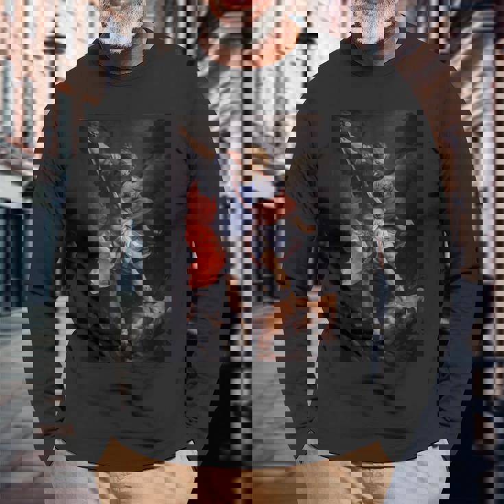 グイド・レーニによるサタンを倒した大天使ミカエル1635 長袖Tシャツ 高齢者への贈り物