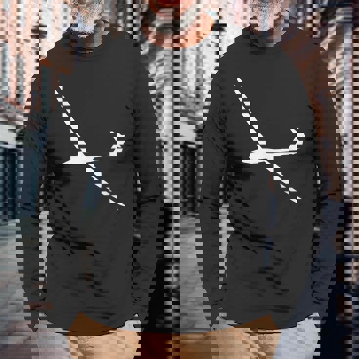 グライダー パイロット 高騰 飛行機 帆船 航空 長袖Tシャツ 高齢者への贈り物