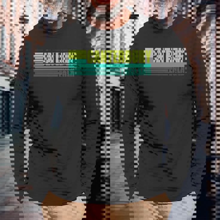 グリーン レトロ ヴィンテージ カンタベリー シティ ビレッジ イングランド Uk 長袖tシャツ 長袖Tシャツ 高齢者への贈り物