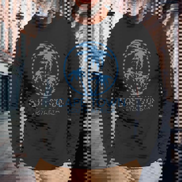 ケープタウン 南アフリカ ヨハネスブルグ アフリカの海岸 ヤシの木 長袖tシャツ 長袖Tシャツ 高齢者への贈り物