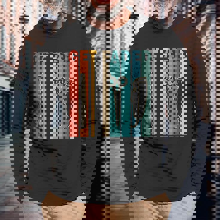 ゲット・フェード、バーバー・クリッパーズ、ファニー・バーバー 長袖Tシャツ 高齢者への贈り物