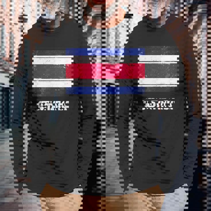 コスタリカ国旗tシャツ 長袖Tシャツ 高齢者への贈り物