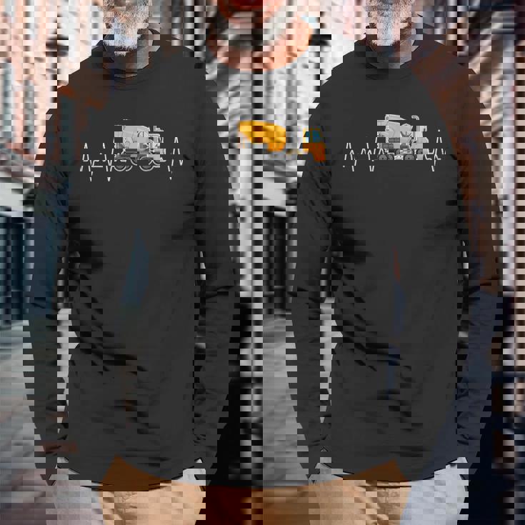 コンクリートミキサー 工事現場 Ecgコンクリートミキサー 長袖Tシャツ 高齢者への贈り物