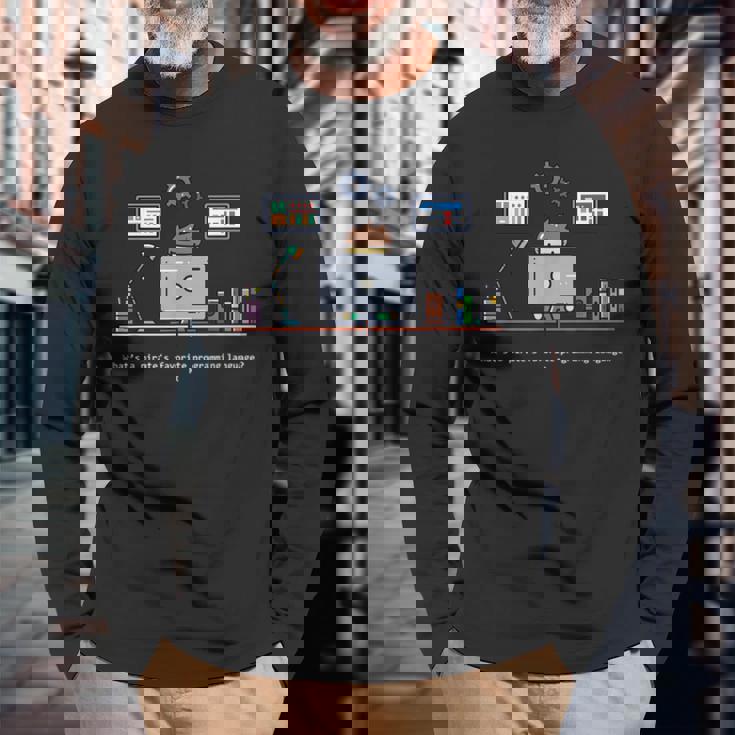 コンピュータサイエンスrプログラマーは海賊 長袖Tシャツ 高齢者への贈り物