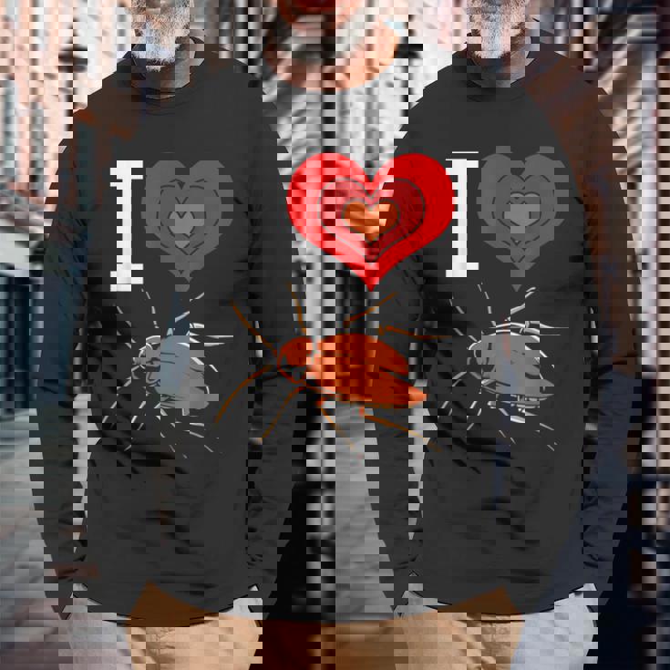 ゴキブリ ラブ 長袖Tシャツ 高齢者への贈り物