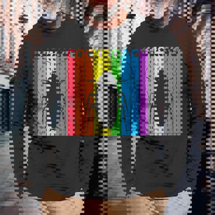 ゴキブリ目 レインボー ゴキブリ目 野生動物 長袖Tシャツ 高齢者への贈り物