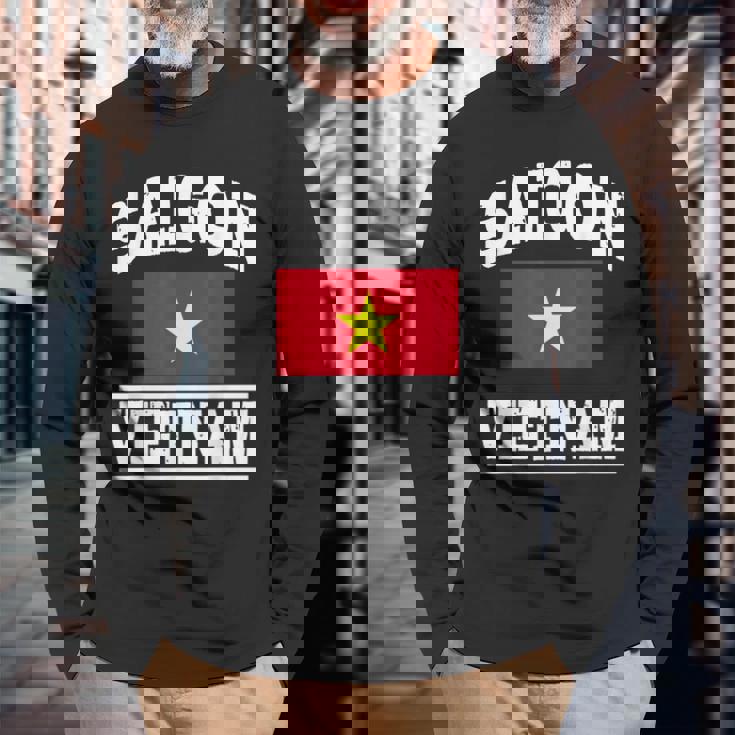 サイゴン ベトナム ホーチミン市 お土産 ベトナム国旗 長袖Tシャツ 高齢者への贈り物