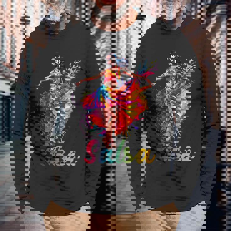 サルサダンス キューバダンス キューババカンス 長袖Tシャツ 高齢者への贈り物