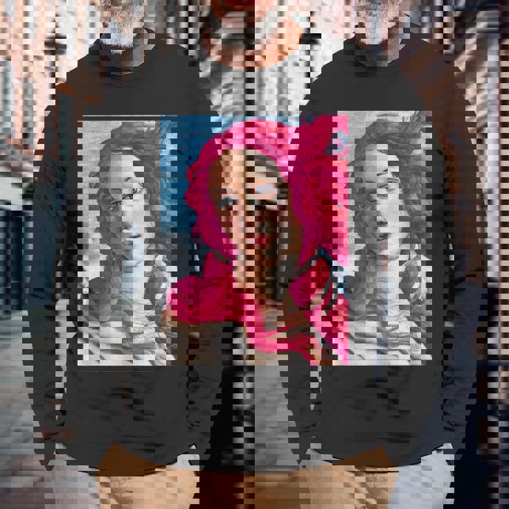 サンドロ・ボッティチェリ作 ピンクの髪の金星 長袖Tシャツ 高齢者への贈り物