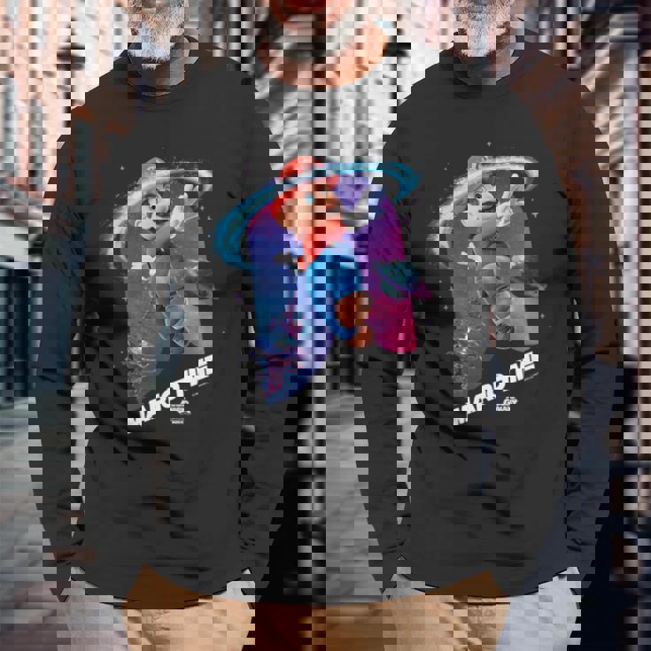 ザ・スーパーマリオギャラクシー・ムービー Mario Time 長袖tシャツ 長袖Tシャツ 高齢者への贈り物