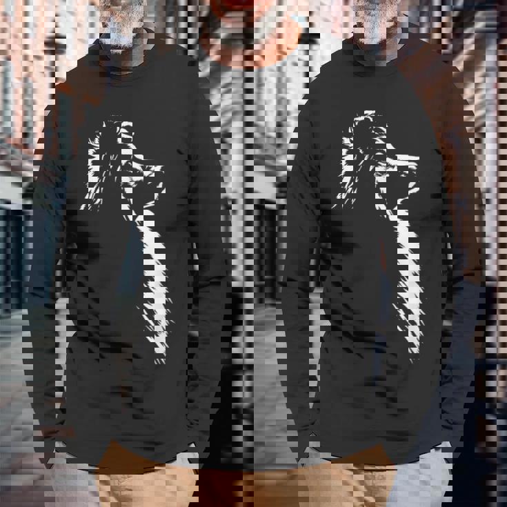 シェットランド・シープドッグ ポートレート シルエット 犬 シェルティー・ドッグ 長袖Tシャツ 高齢者への贈り物