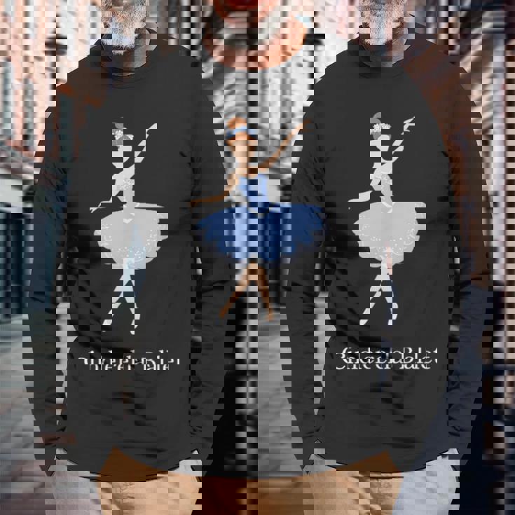 シンデレラ バレエ バレリーナ ポワント ダンサー ダンス グラフィック 長袖Tシャツ 高齢者への贈り物