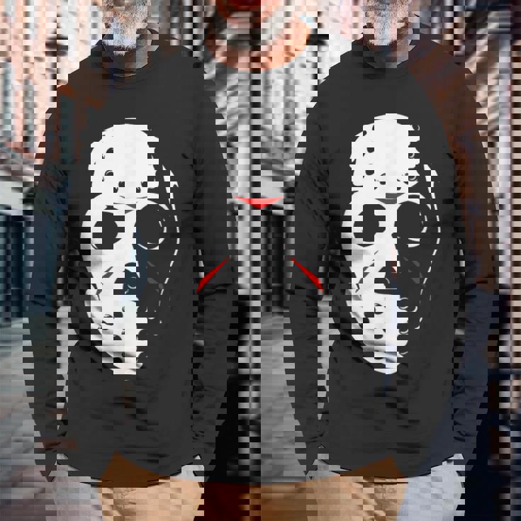 ジェイソンホッケーマスク ハロウィンシャツ 13日の金曜日 長袖Tシャツ 高齢者への贈り物