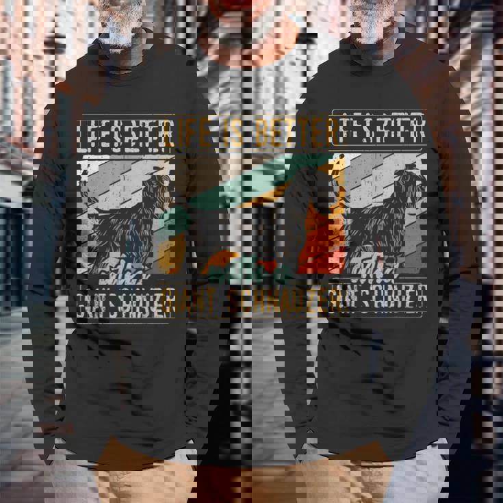 ジャイアント・シュナウザーの発言 シュナウザーの犬 長袖Tシャツ 高齢者への贈り物