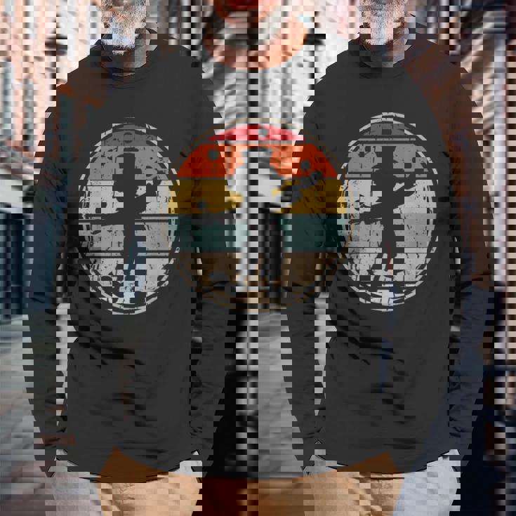 ジャグリングピエロ面白いサーカスジャグラー 長袖Tシャツ 高齢者への贈り物