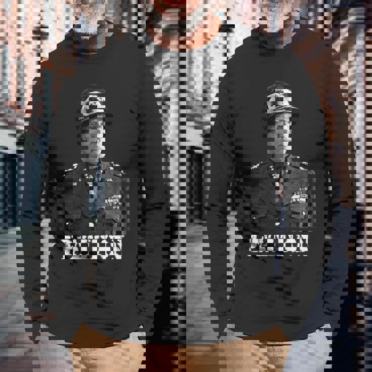 ジョージ・パットン 第二次世界大戦 勝利 記念 独立記念日 長袖tシャツ 長袖Tシャツ 高齢者への贈り物