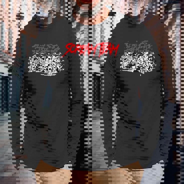 スクリームチーム ホラー映画 長袖tシャツ 長袖Tシャツ 高齢者への贈り物