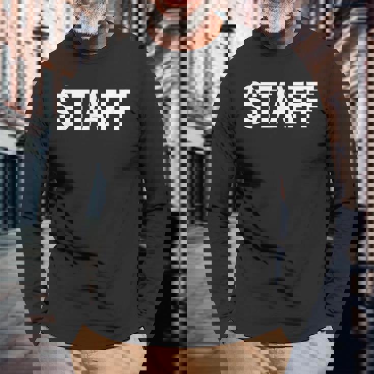 スタッフtaff ユニフォーム（ホワイト 白）【ワーク・イベント】係員・警備 衣装 文字 長袖Tシャツ 高齢者への贈り物