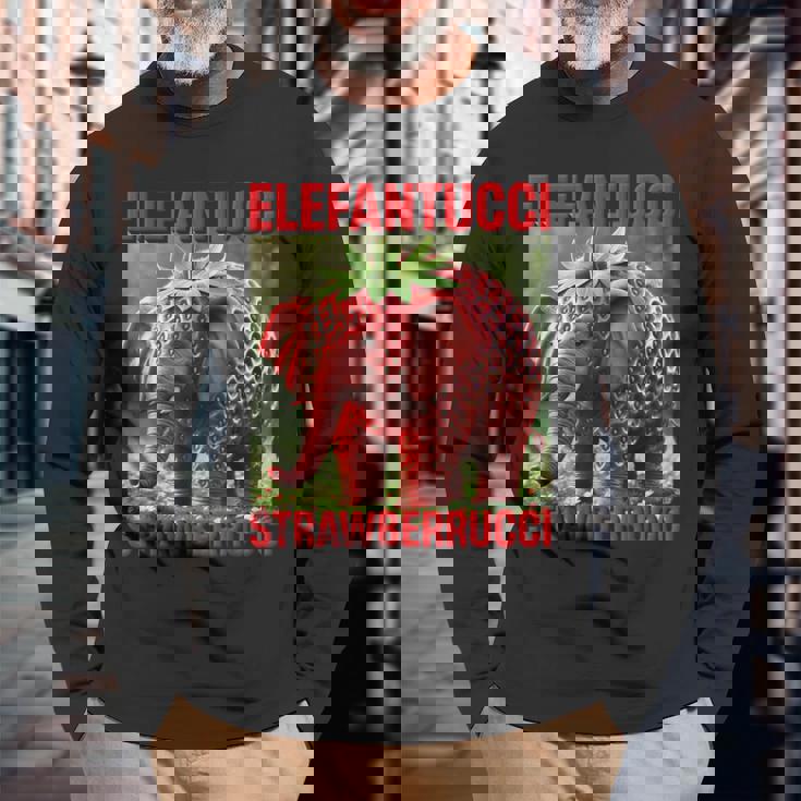 ストロベリーエレファントキッズ ブレイン エレファントゥッチ ストロベルルッチ 長袖Tシャツ 高齢者への贈り物