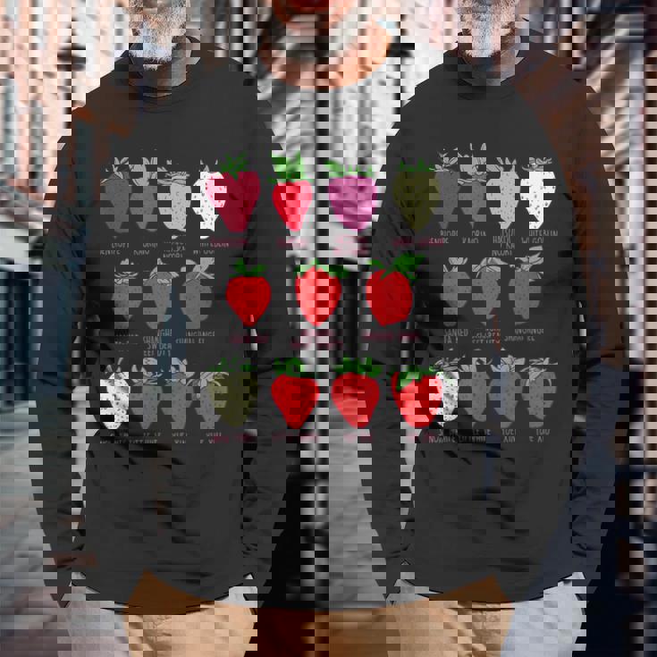 ストロベリーフルーツシャツ イチゴの種類 コテージコア 長袖Tシャツ 高齢者への贈り物