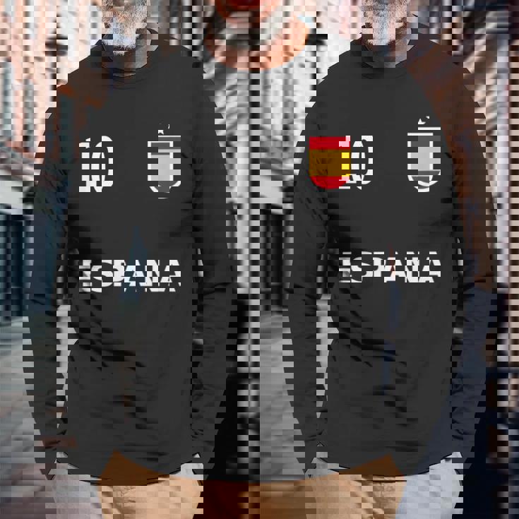 スペイン サッカー フットボール ナンバー10 10ファン 長袖Tシャツ 高齢者への贈り物