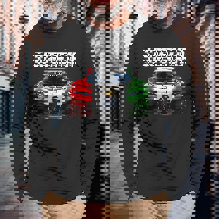 スポーツカーファンのためのスーtシャツ 長袖Tシャツ 高齢者への贈り物