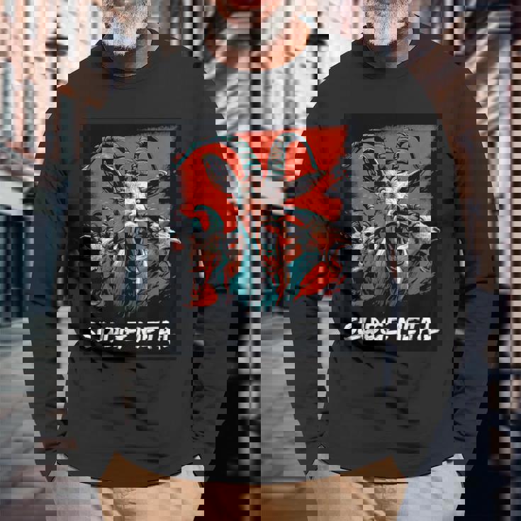 スラッジメタル ヘビーメタル ブラックメタル ドゥームメタル デスメタル 長袖Tシャツ 高齢者への贈り物