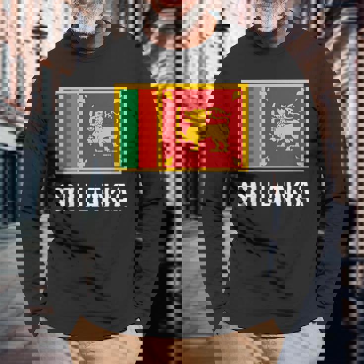 スリランカ国旗シャツ スリランカ 長袖Tシャツ 高齢者への贈り物