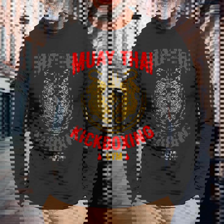 タイガームエタイキックボクシングジムmmaトレーニングギフト 長袖Tシャツ 高齢者への贈り物