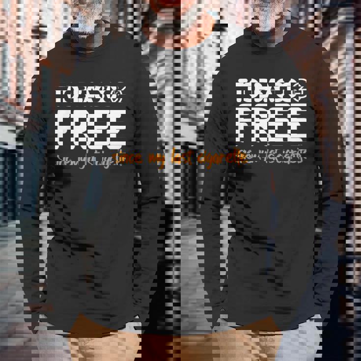 タバコ禁煙 おもしろ タバコ 禁煙 ギフト 長袖Tシャツ 高齢者への贈り物